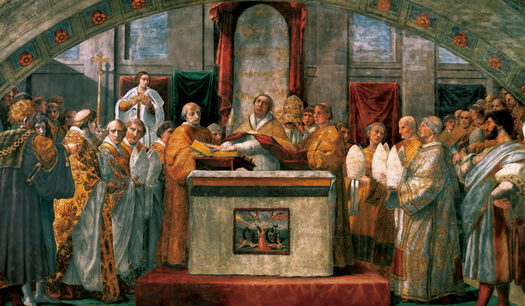   拉斐尔·桑西  Raffaello Santi——署名室壁画 利奥三世宣誓 局部